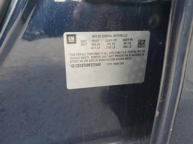1G1ZE5ST6HF275449 - 2017 CHEVROLET MALIBU LT BLUE photo 12