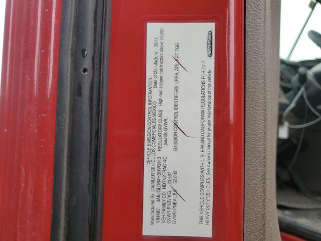 3AKJGLDR4HSHW3613 - 2017 FREIGHTLINER CASCADIA 1 红色 照片 10