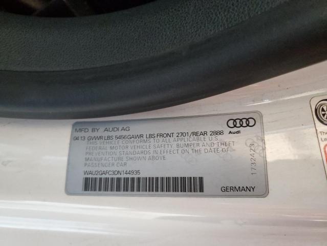 WAU2GAFC3DN144935 - 2013 AUDI A7 PRESTIGE WHITE photo 12