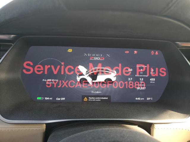 5YJXCAE40GF001880 - 2016 TESLA MODEL X Biały zdjęcie 9