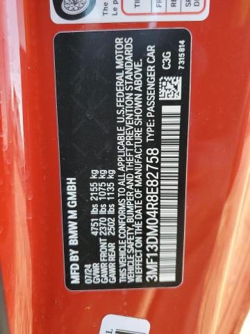 3MF13DM04R8E82758 - 2024 BMW M2 ORANGE photo 12