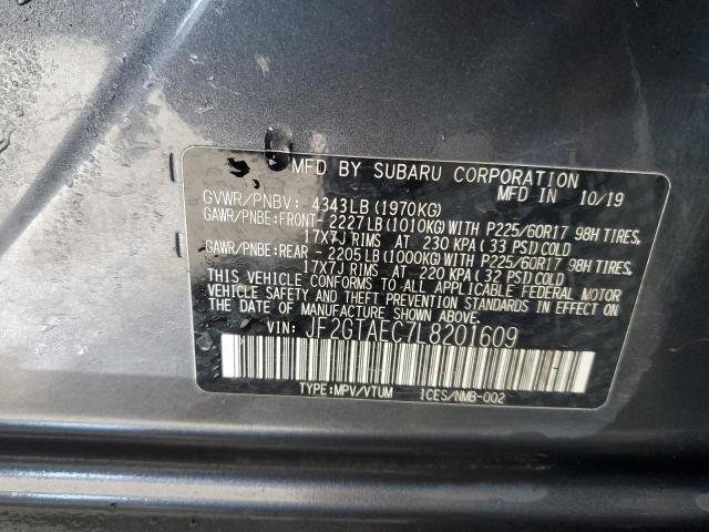 JF2GTAEC7L8201609 - 2020 SUBARU CROSSTREK PREMIUM Gris foto 13