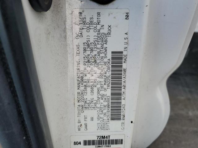 5TFTX4CN1BX004883 - 2011 TOYOTA TACOMA ACCESS CAB Ақ фото 12