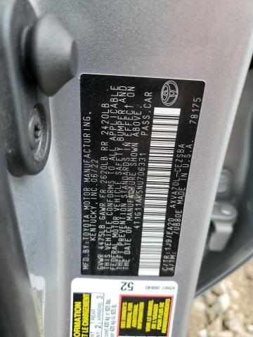 4T1G11AK5NU706331 - 2022 TOYOTA CAMRY SE ვერცხლისფერი ფოტო 12