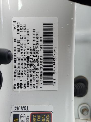 5J6RM4H70FL066313 - 2015 HONDA CR-V EXL WHITE photo 14