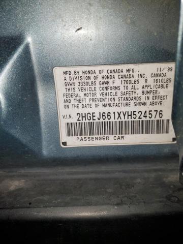 2HGEJ661XYH524576 - 2000 HONDA CIVIC BASE Boz foto 12