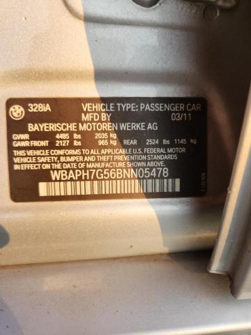 WBAPH7G56BNN05478 - 2011 BMW 328 I SILVER photo 12
