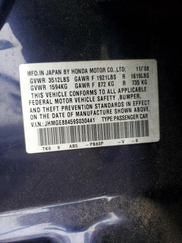 JHMGE88459S030441 - 2009 HONDA FIT SPORT Mavi fotoğraf 12