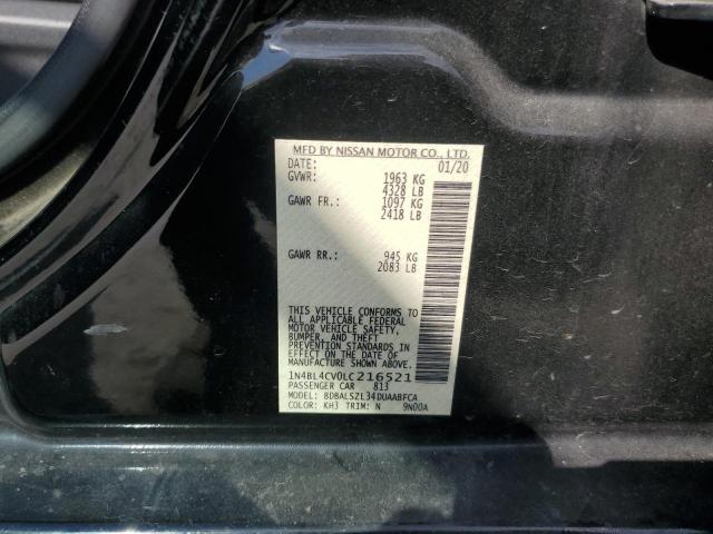 1N4BL4CV0LC216521 - 2020 NISSAN ALTIMA SR BLACK photo 12