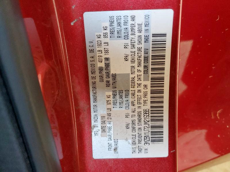 3MZBN1U72JM219366 - 2018 MAZDA 3 SPORT 红色 照片 12