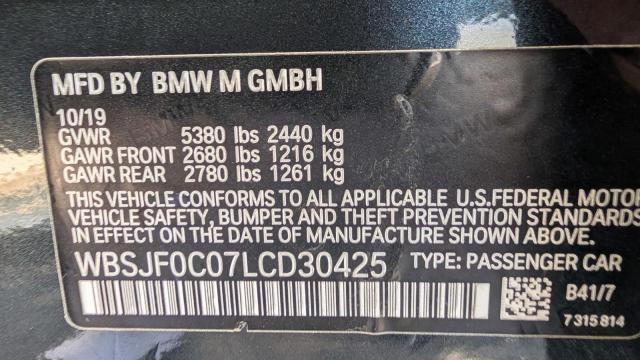 WBSJF0C07LCD30425 - 2020 BMW M5 BASE BLUE photo 10