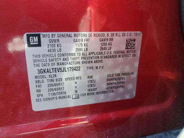 3GKALTEV5JL179422 - 2018 GMC TERRAIN SLE წითელი ფოტო 13