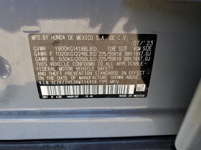 3CZRZ2H53RM714458 - 2024 HONDA HR-V SPORT SILVER photo 13