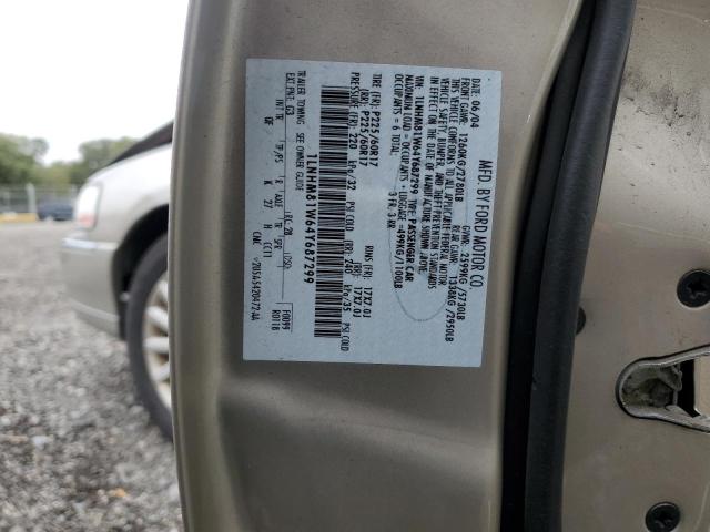 1LNHM81W64Y687299 - 2004 LINCOLN TOWN CAR EXECUTIVE Թուխ լուսանկար 12