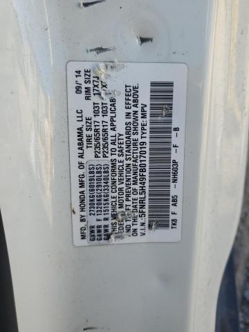 5FNRL5H49FB017019 - 2015 HONDA ODYSSEY EX WHITE photo 13