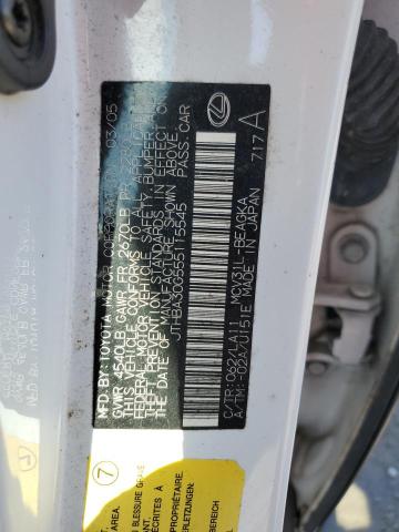 JTHBA30G555115545 - 2005 LEXUS ES 330 白色 照片 12