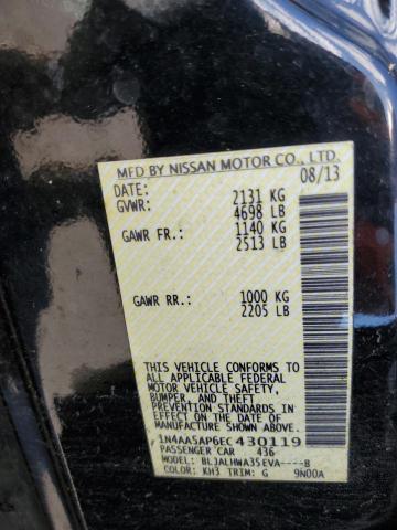 1N4AA5AP6EC430119 - 2014 NISSAN MAXIMA S BLACK photo 13