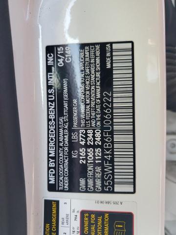 55SWF4KB6FU066222 - 2015 MERCEDES-BENZ C 300 4MATIC WHITE photo 13