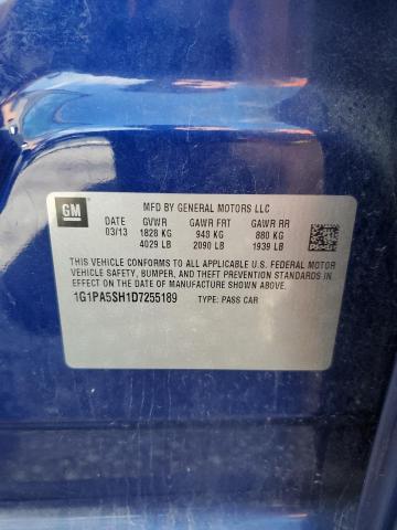 1G1PA5SH1D7255189 - 2013 CHEVROLET CRUZE LS 蓝色 照片 12