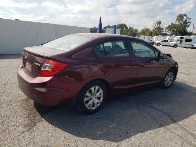 2HGFB2F52CH596409 - 2012 HONDA CIVIC LX MAROON photo 3