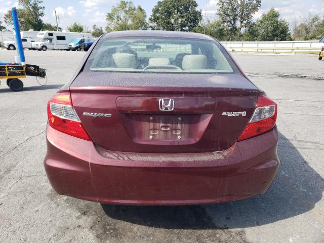 2HGFB2F52CH596409 - 2012 HONDA CIVIC LX MAROON photo 6
