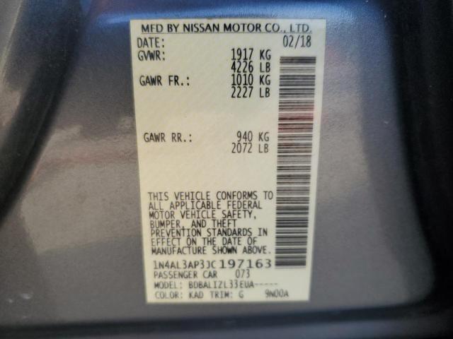 1N4AL3AP3JC197163 - 2018 NISSAN ALTIMA 2.5 灰色 照片 12