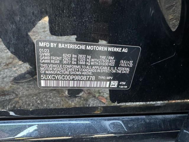 5UXCY6C00P9R08778 - 2023 BMW X6 XDRIVE40I BLACK photo 10