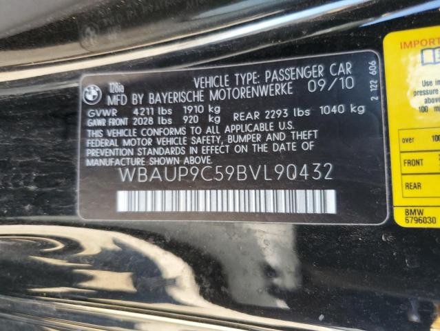 WBAUP9C59BVL90432 - 2011 BMW 128 I BLACK photo 12