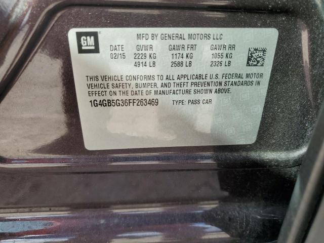 1G4GB5G36FF263469 - 2015 BUICK LACROSSE BROWN photo 12