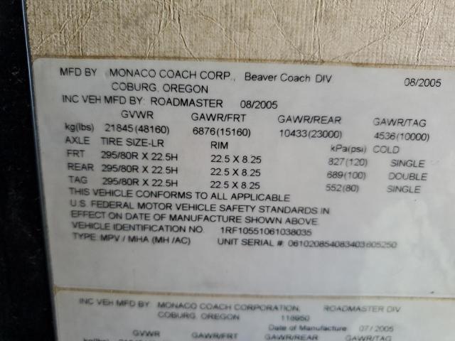 1RF10551061038035 - 2006 ROADMASTER RAIL MONOCOQUE ذو لونين صورة 10
