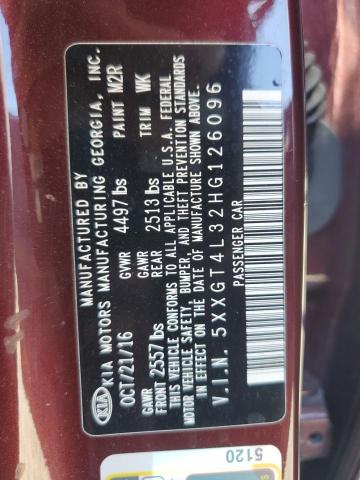 5XXGT4L32HG126096 - 2017 KIA OPTIMA LX BURGUNDY photo 12