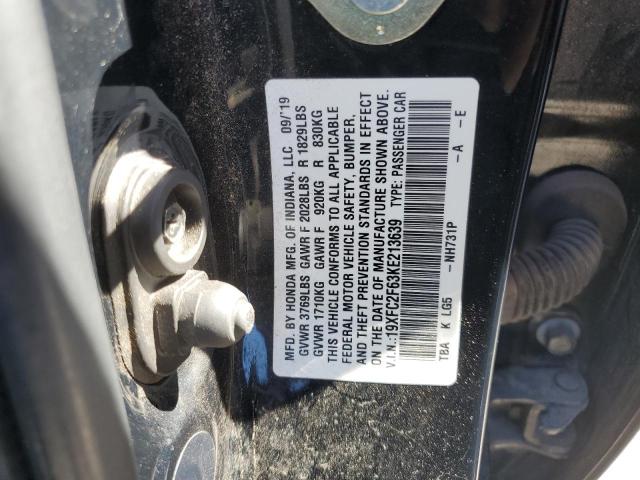 19XFC2F63KE213639 - 2019 HONDA CIVIC LX 黑色 照片 13