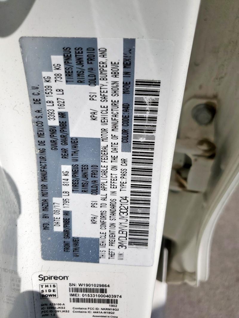 3MYDLBYV1JY302104 - 2018 TOYOTA YARIS IA WHITE photo 12