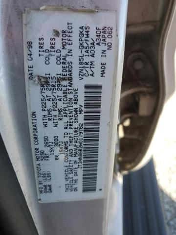 JT3HN86R2W0179762 - 1998 TOYOTA 4RUNNER SR5 SILVER photo 14