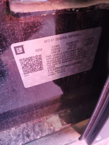 1G1ZB5ST6KF189882 - 2019 CHEVROLET MALIBU LS Чорний фото 12
