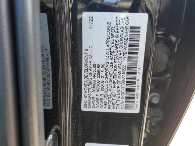 1HGCV1F36NA110222 - 2022 HONDA ACCORD SPORT BLACK photo 12