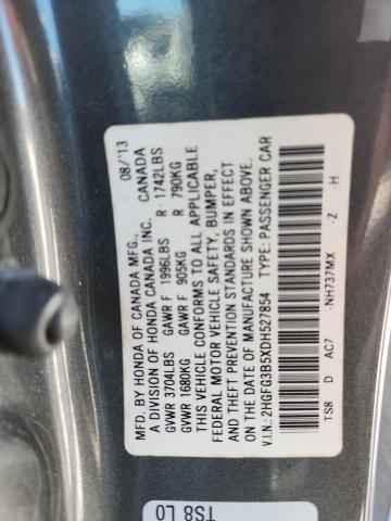 2HGFG3B5XDH527854 - 2013 HONDA CIVIC LX GRAY photo 13