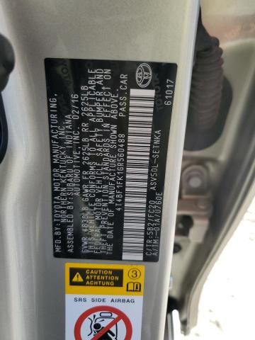 4T4BF1FK1GR560488 - 2016 TOYOTA CAMRY LE CREAM photo 12