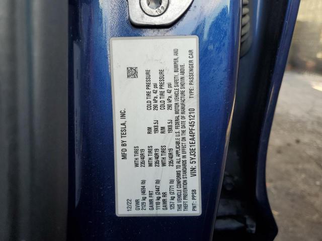 5YJ3E1EA4PF451210 - 2023 TESLA MODEL 3 BLUE photo 12