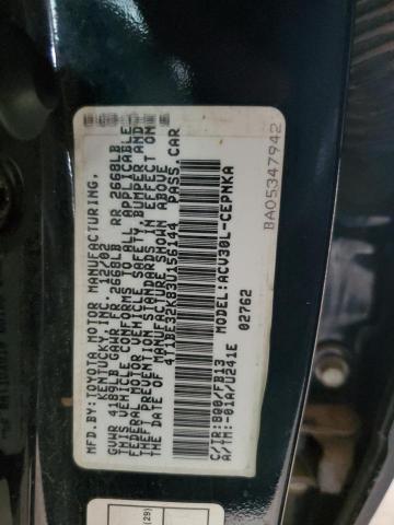 4T1BE32K83U156144 - 2003 TOYOTA CAMRY LE ლურჯი ფოტო 12