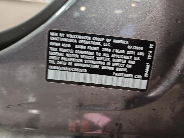 1VWAS7A31FC007513 - 2015 VOLKSWAGEN PASSAT S GRAY photo 12