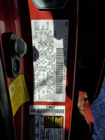 5TFJU4GN1DX050288 - 2013 TOYOTA TACOMA DOUBLE CAB PRERUNNER RED photo 12