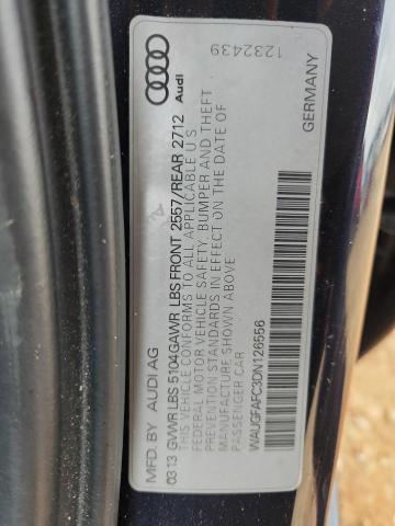 WAUGFAFC3DN126556 - 2013 AUDI A6 PREMIUM PLUS BLUE photo 12