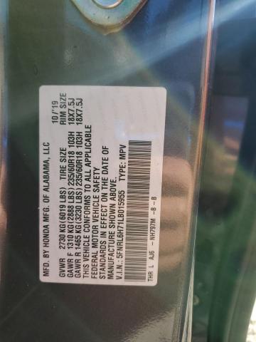 5FNRL6H71LB015955 - 2020 HONDA ODYSSEY EXL GRAY photo 13