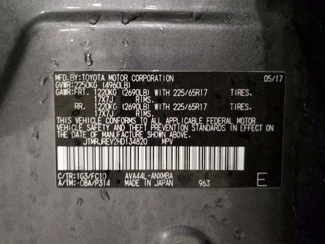 JTMRJREV2HD134820 - 2017 TOYOTA RAV4 HV LE GRAY photo 13