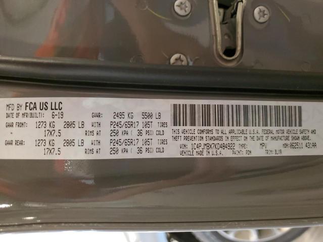 1C4PJMBX7KD484922 - 2019 JEEP CHEROKEE TRAILHAWK GRAY photo 14