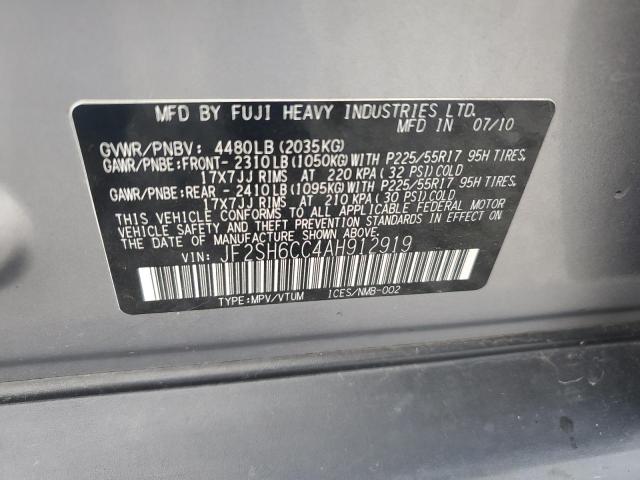 JF2SH6CC4AH912919 - 2010 SUBARU FORESTER 2.5X PREMIUM SILVER photo 13