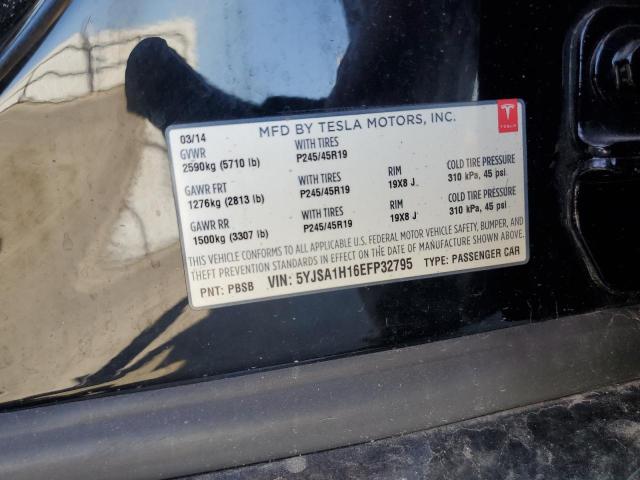 5YJSA1H16EFP32795 - 2014 TESLA MODEL S BLACK photo 14