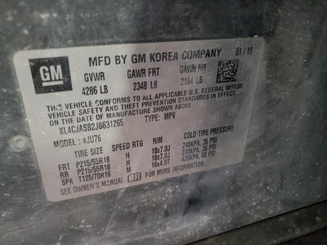 KL4CJASB2JB631265 - 2018 BUICK ENCORE PREFERRED გრაფიტი ფოტო 13