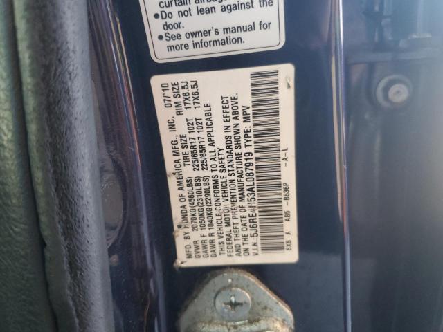 5J6RE4H53AL087919 - 2010 HONDA CR-V EX BLUE photo 13